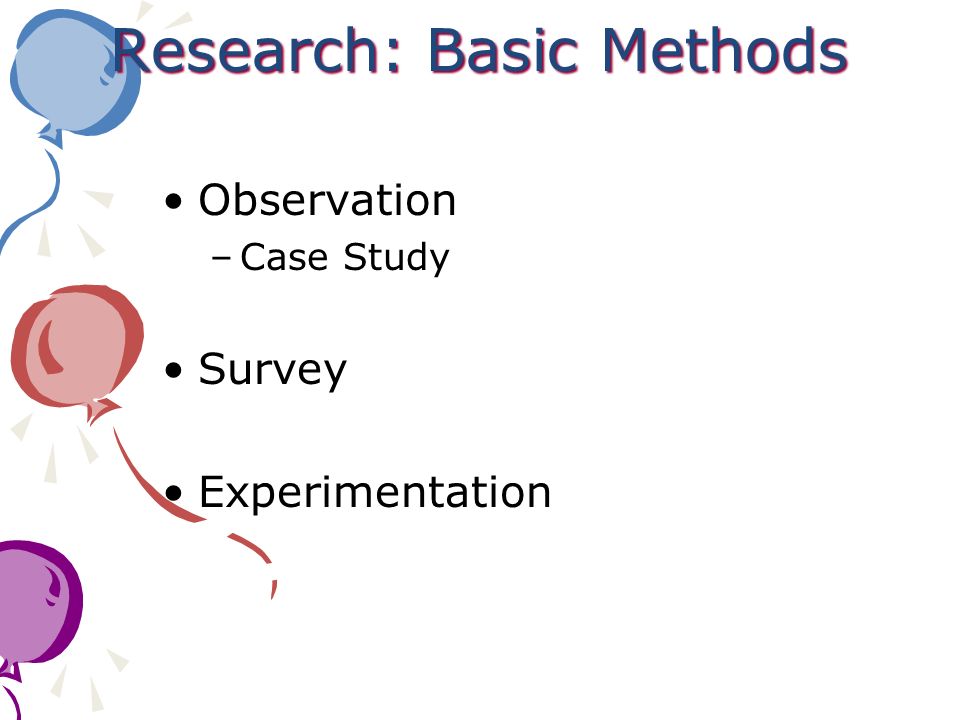 Research: Basic Methods