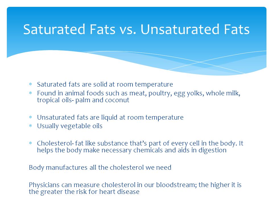 Saturated Fats vs. Unsaturated Fats