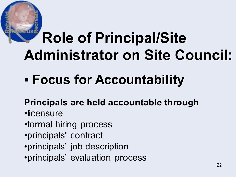 Role of Principal/Site Administrator on Site Council: