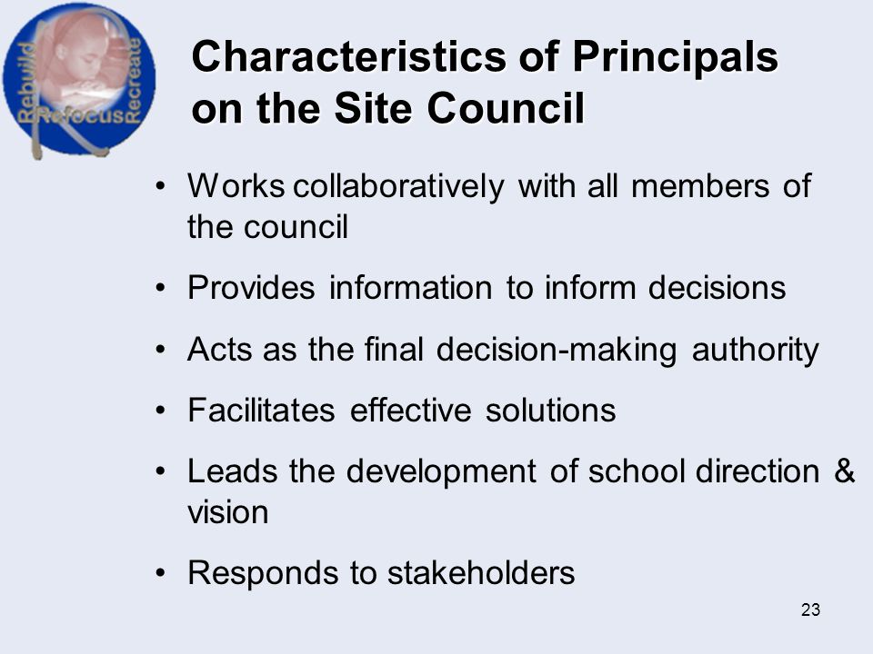 Characteristics of Principals on the Site Council