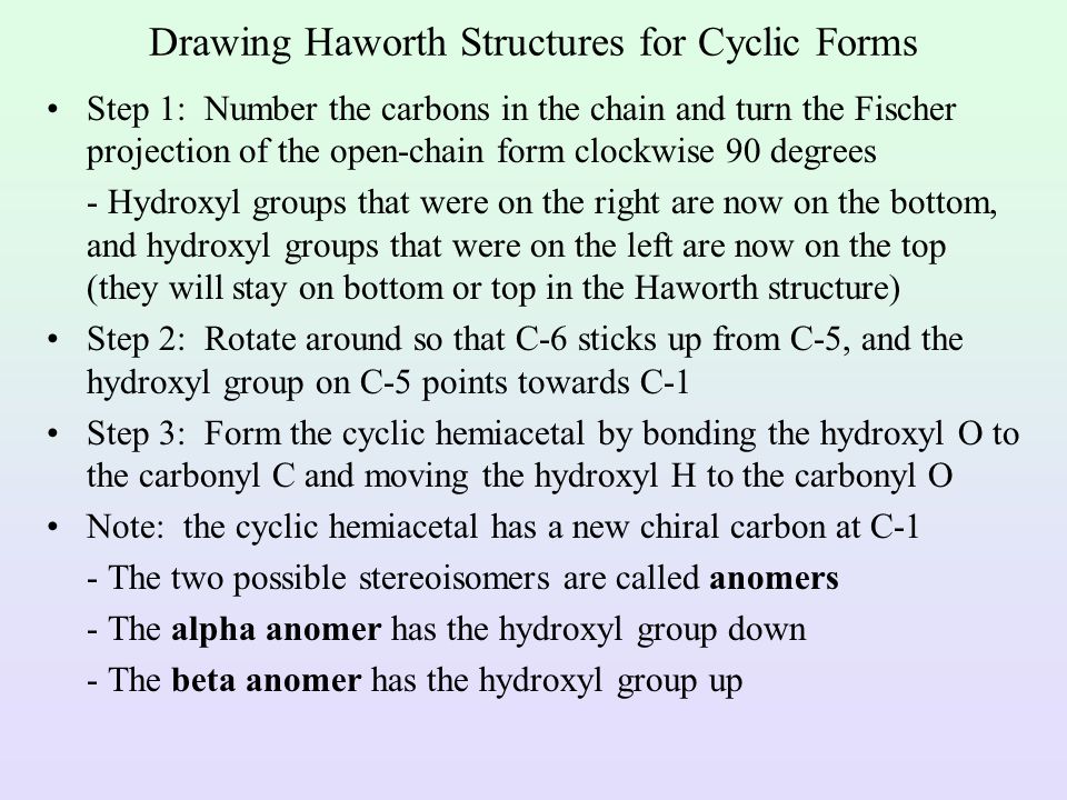 Drawing Haworth Structures for Cyclic Forms