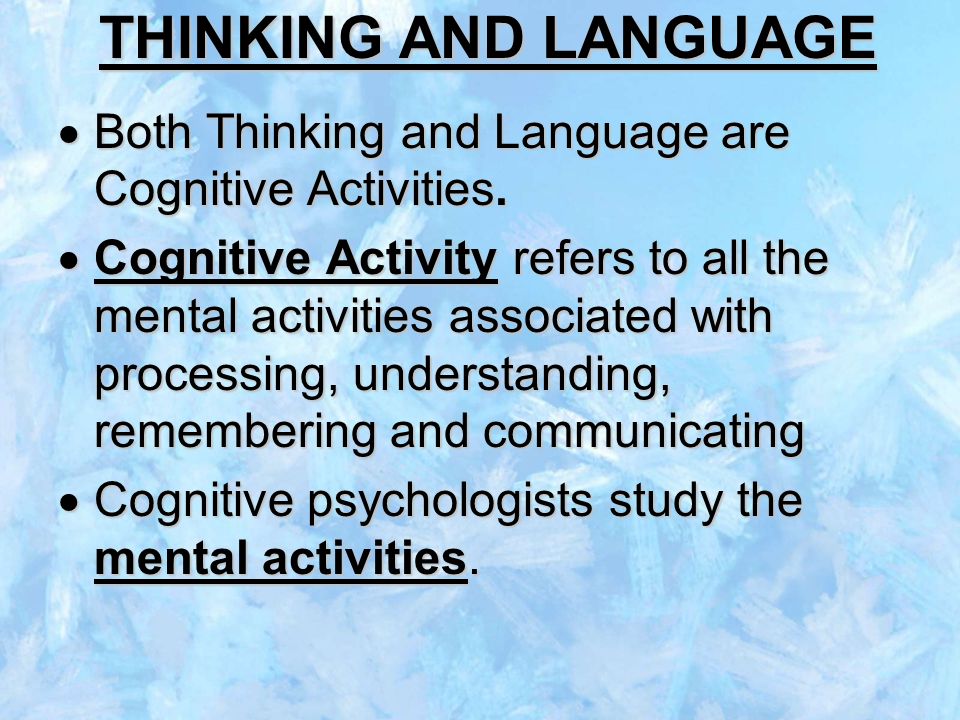 language and thinking psychology