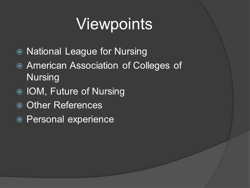Viewpoints National League for Nursing