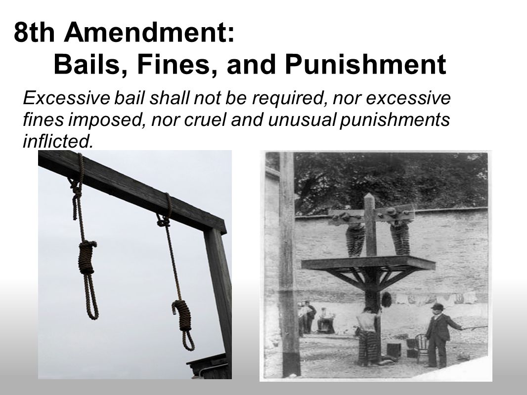 8th Amendment: Bails, Fines, and Punishment