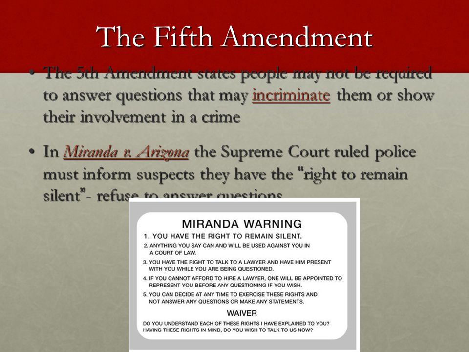 The Fifth Amendment