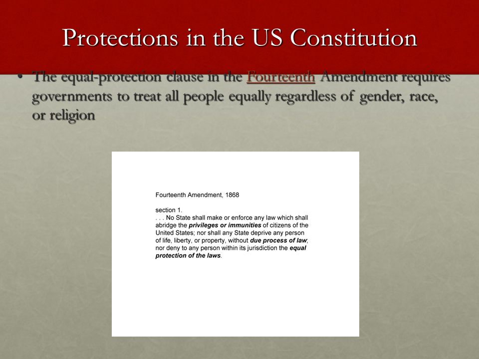 Protections in the US Constitution