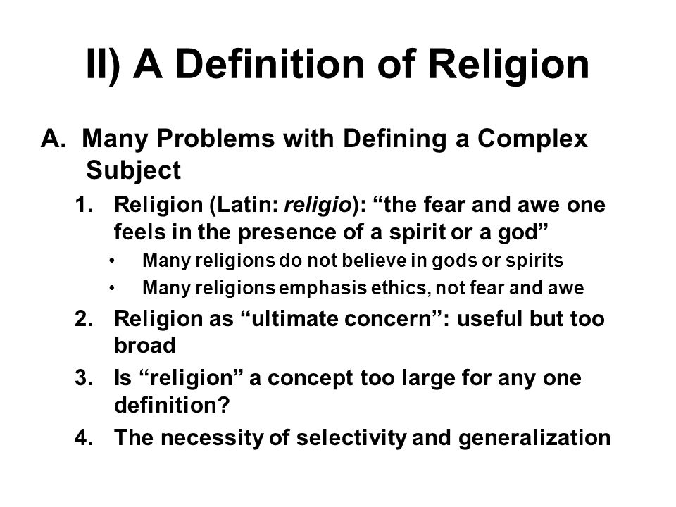 II) A Definition of Religion