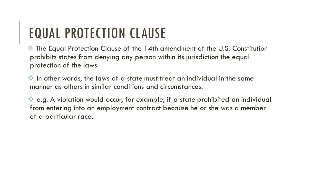 equal protection clause cases