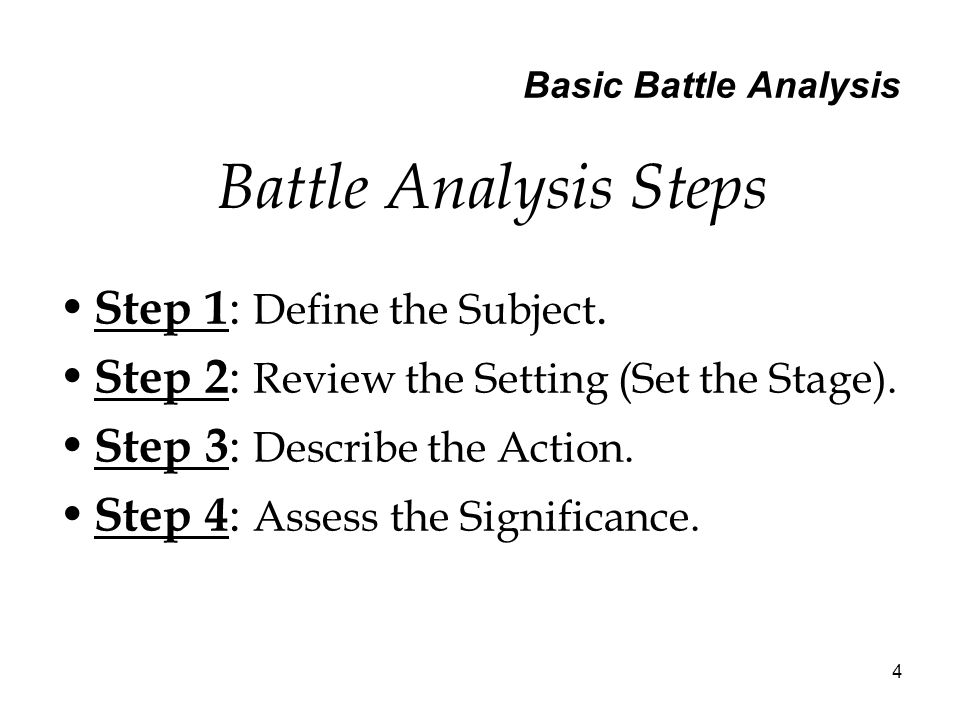 battle analysis outline
