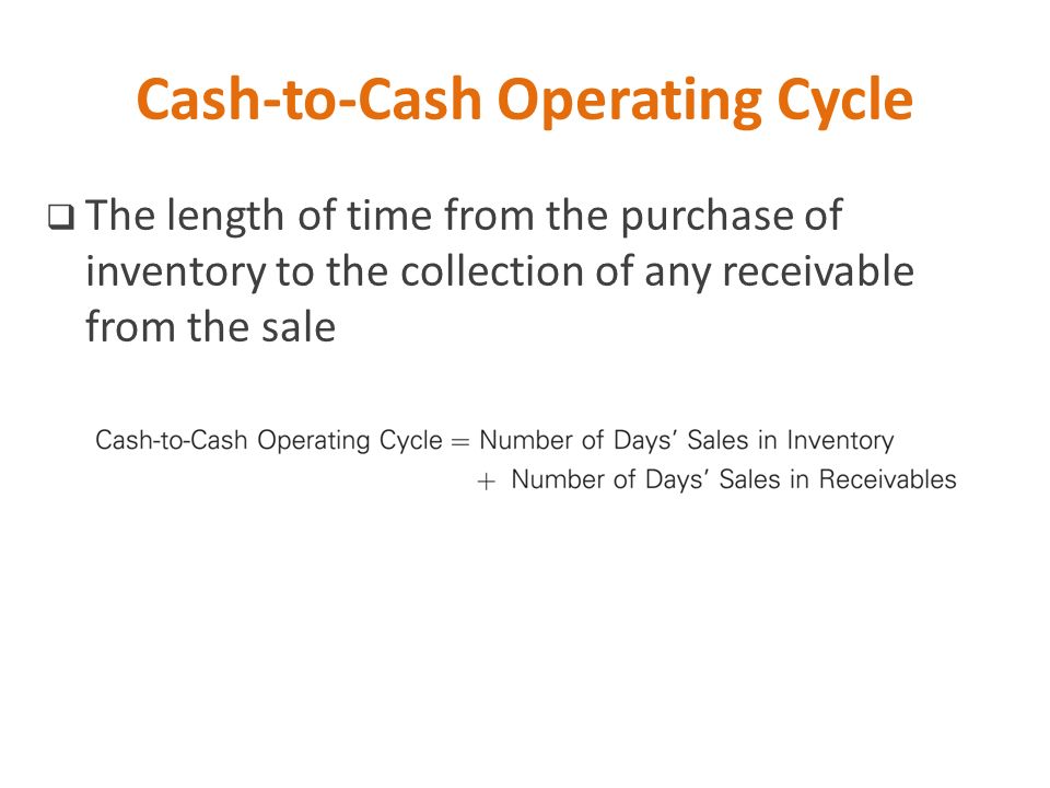 Cash-to-Cash Operating Cycle