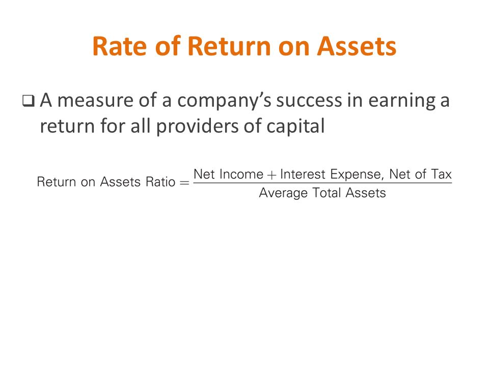 Rate of Return on Assets