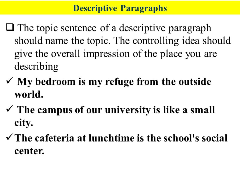 describe my room paragraph
