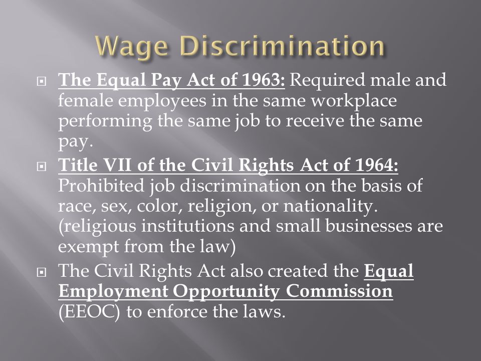 Wage Discrimination