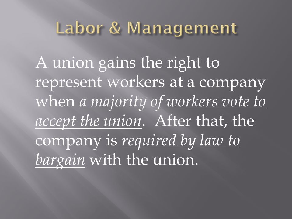 Labor & Management