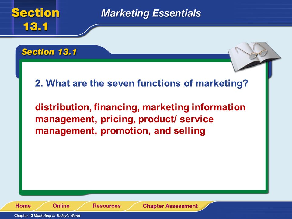 What are the seven functions of marketing
