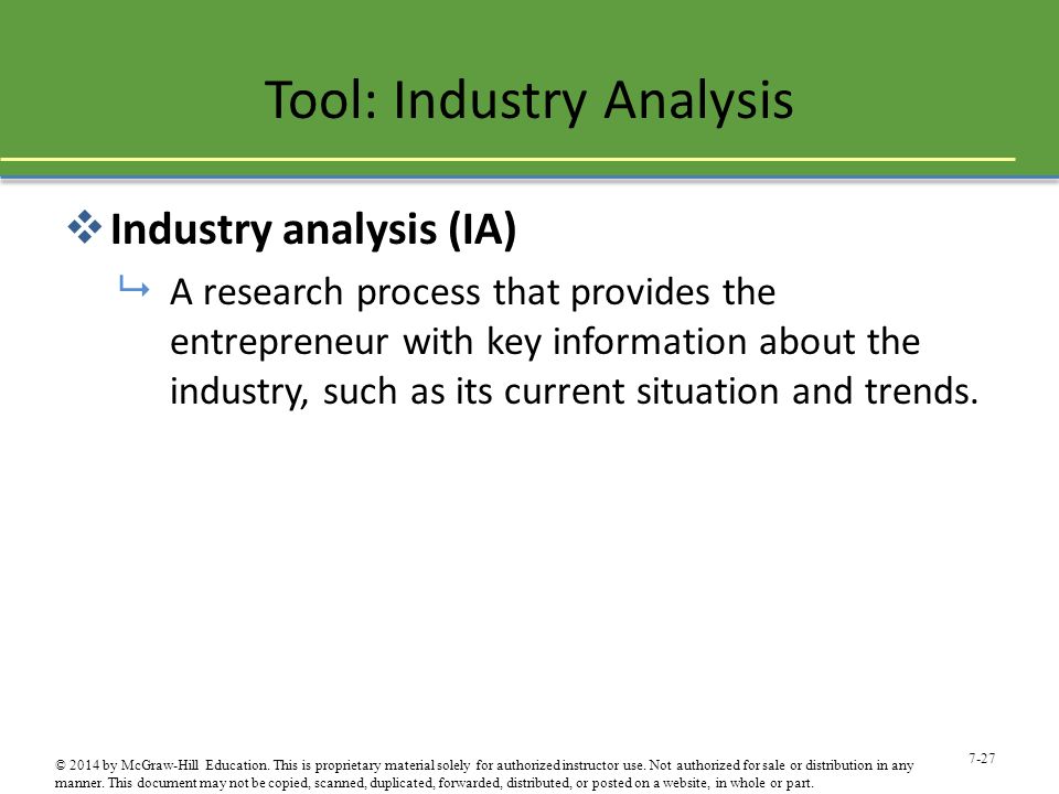 Tool: Industry Analysis