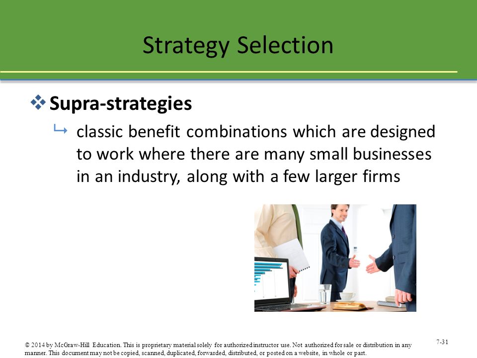 Strategy Selection Supra-strategies
