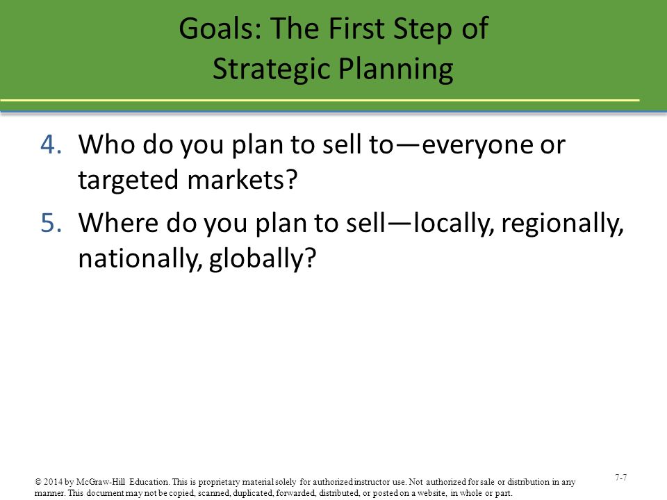 Goals: The First Step of Strategic Planning