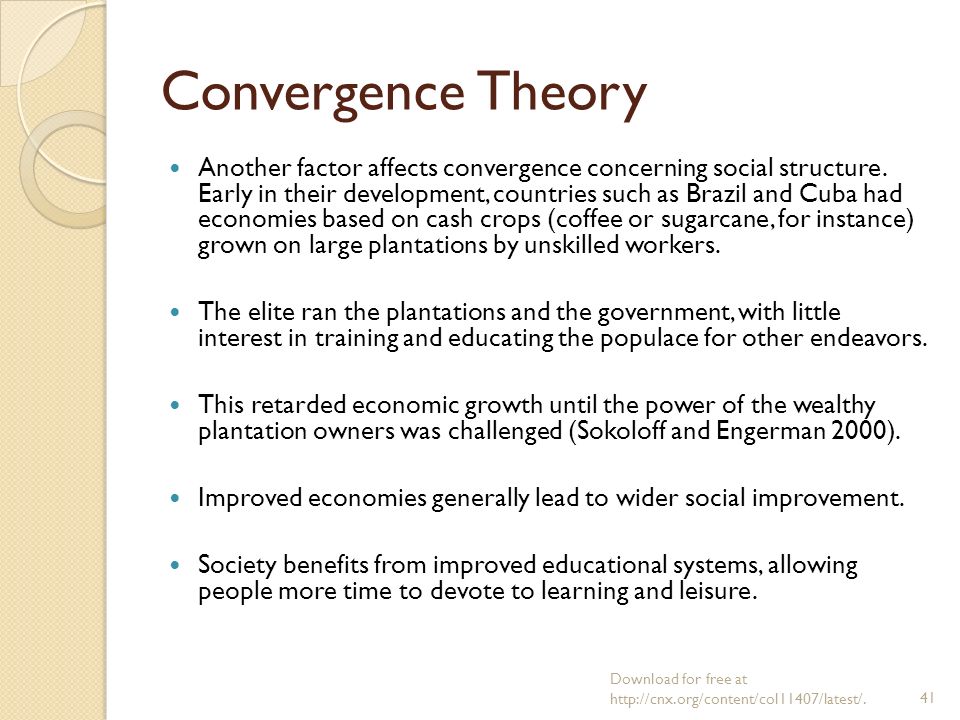 example of convergence theory