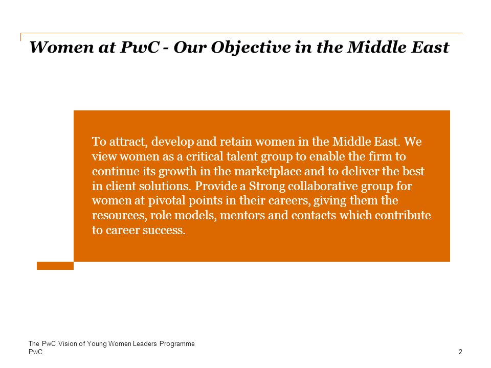 Women at PwC - Our Objective in the Middle East