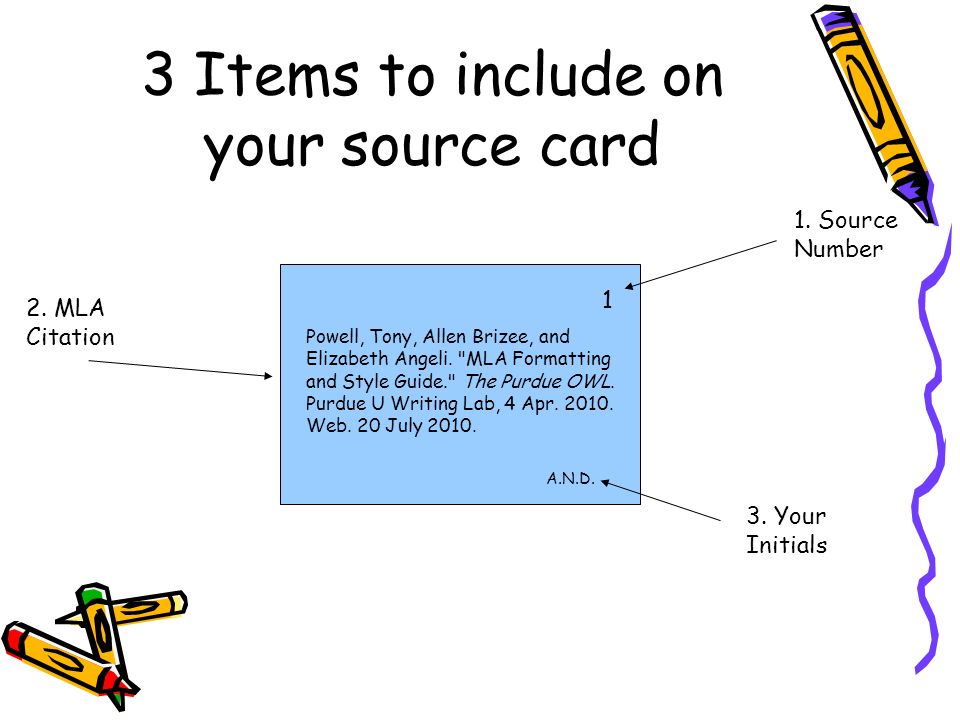 3 Items to include on your source card