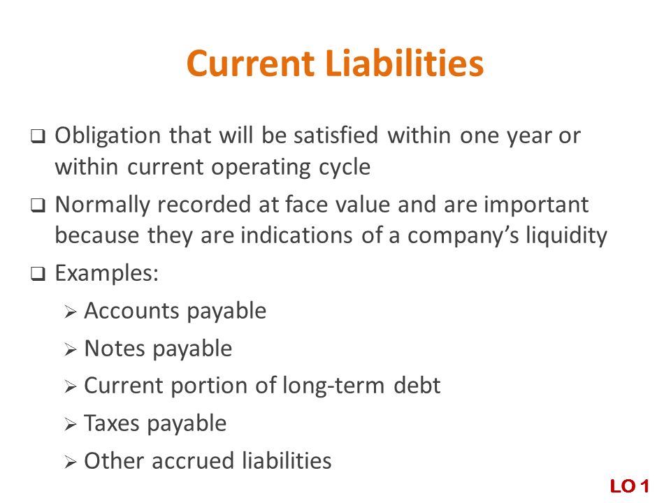 Current liabilities examples