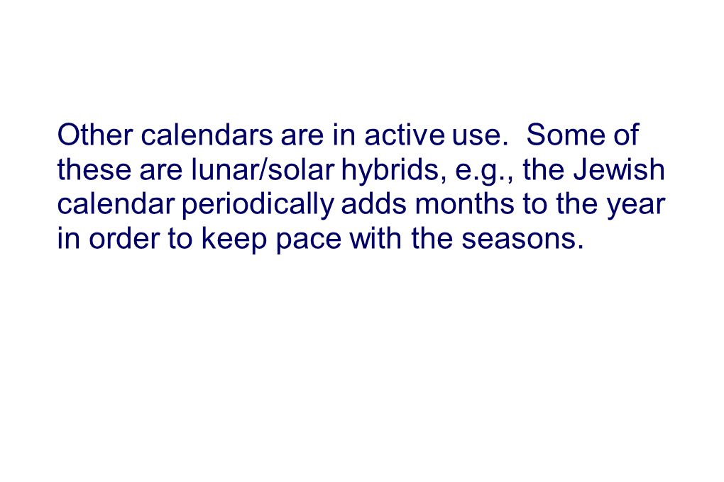 Other calendars are in active use