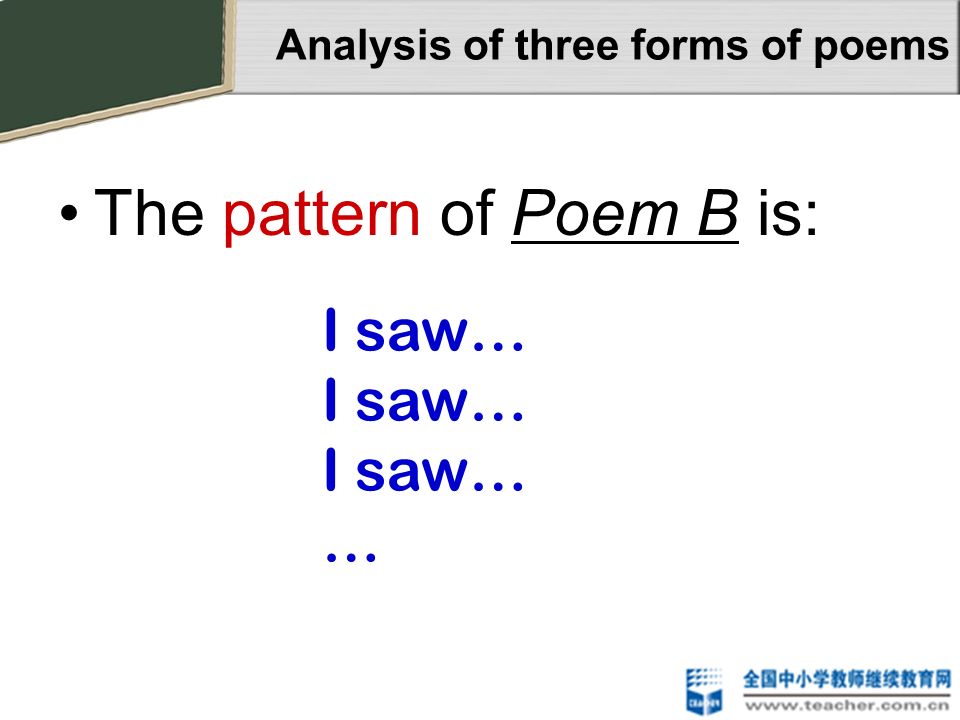 Analysis of three forms of poems