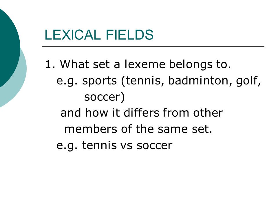 what does lexical field mean