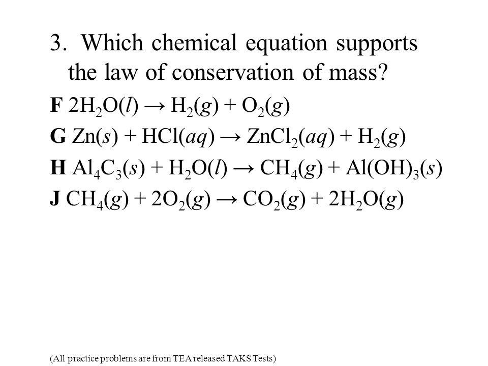 law of conservation of mass problems