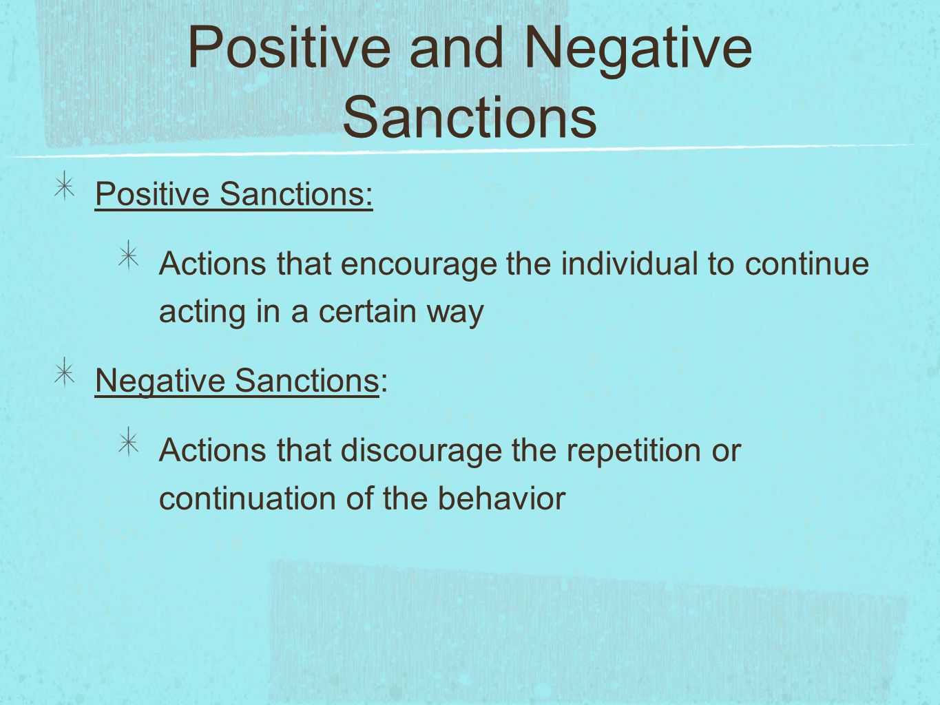 what is a negative sanction