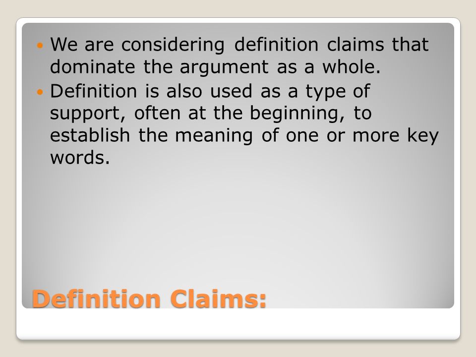 types of claims in argument