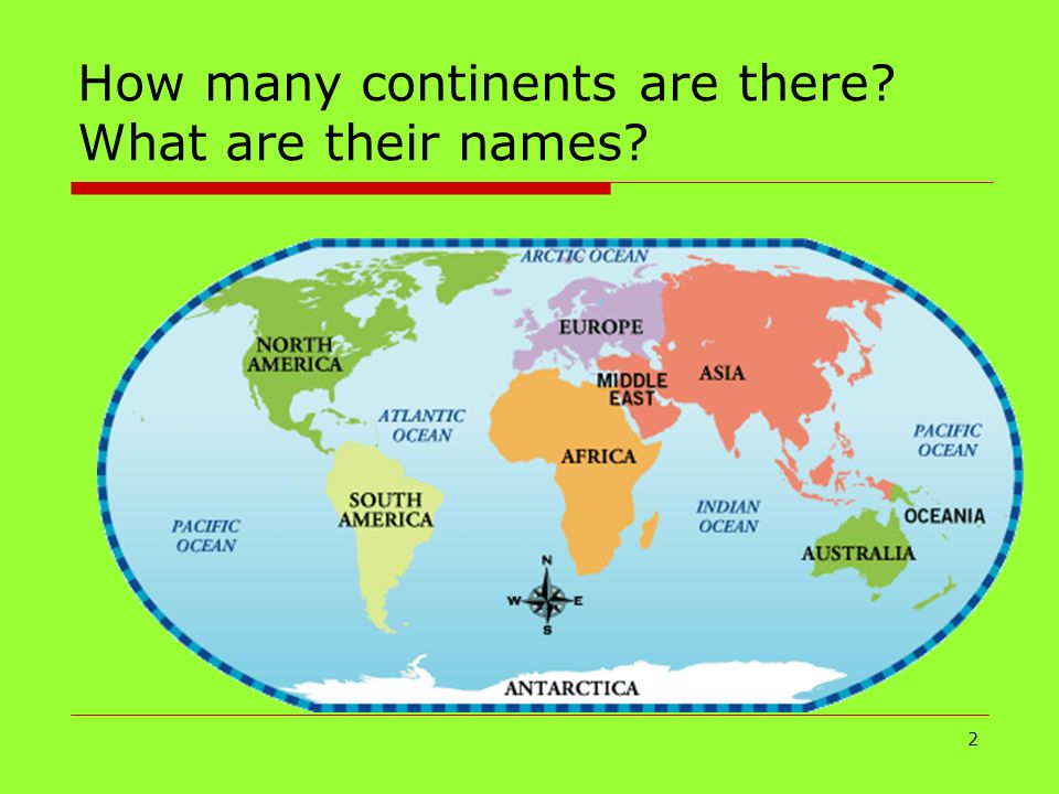 How many continents are there What are their names