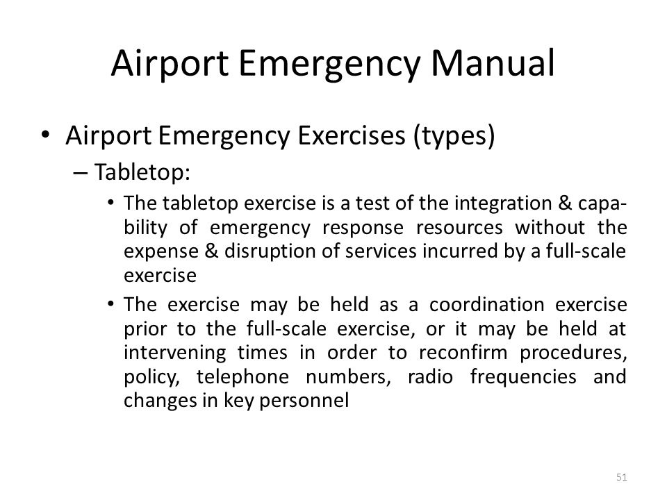 AIRPORT EMERGENCY PLANNING The Airport Emergency Manual - ppt download