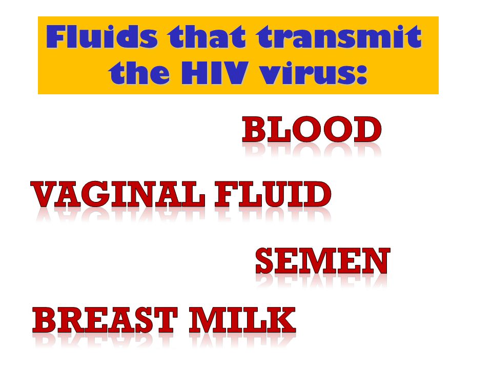 BLOOD Vaginal Fluid semen Breast milk