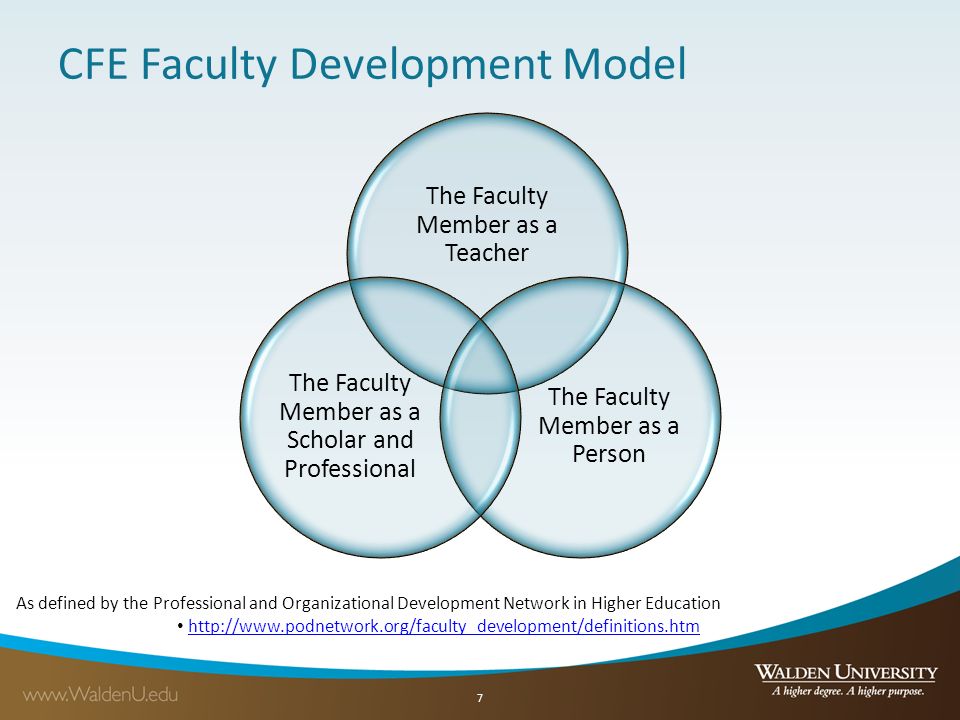 CFE Faculty Development Model