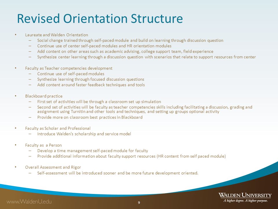 Revised Orientation Structure