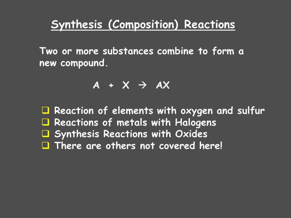 Synthesis (Composition) Reactions