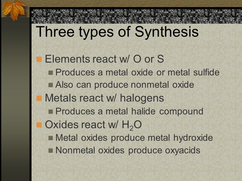 Three types of Synthesis