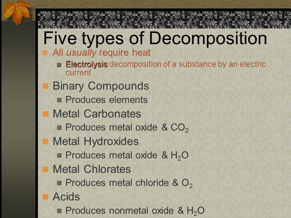 Five types of Decomposition