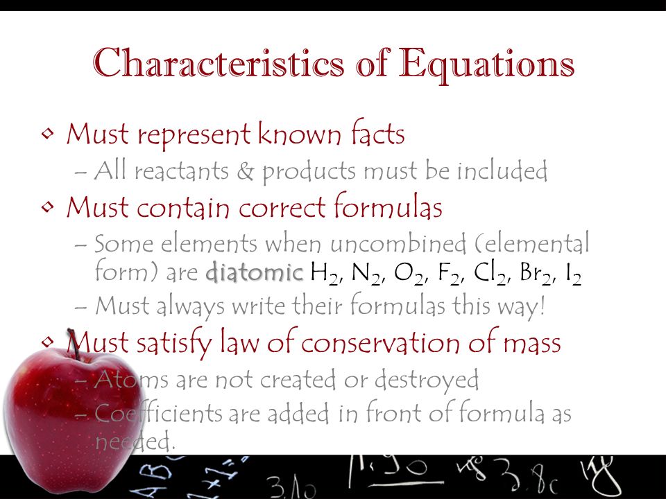 Characteristics of Equations
