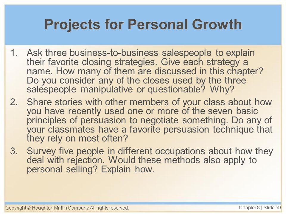 Projects for Personal Growth