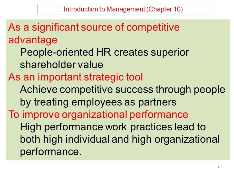 Introduction to Management (Chapter 10)