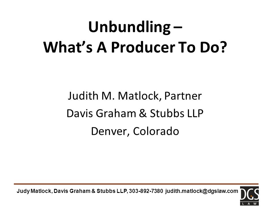 Unbundling – What’s A Producer To Do