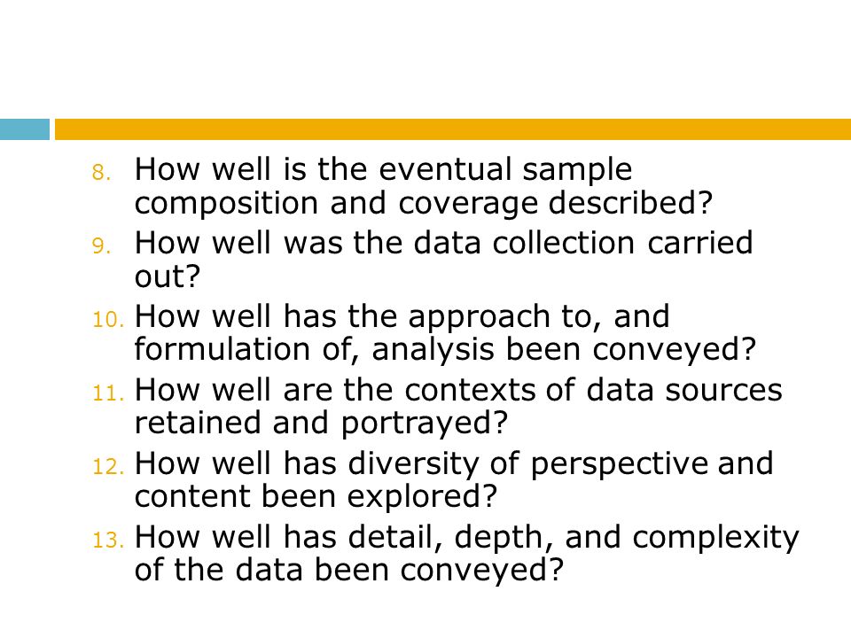 How well is the eventual sample composition and coverage described