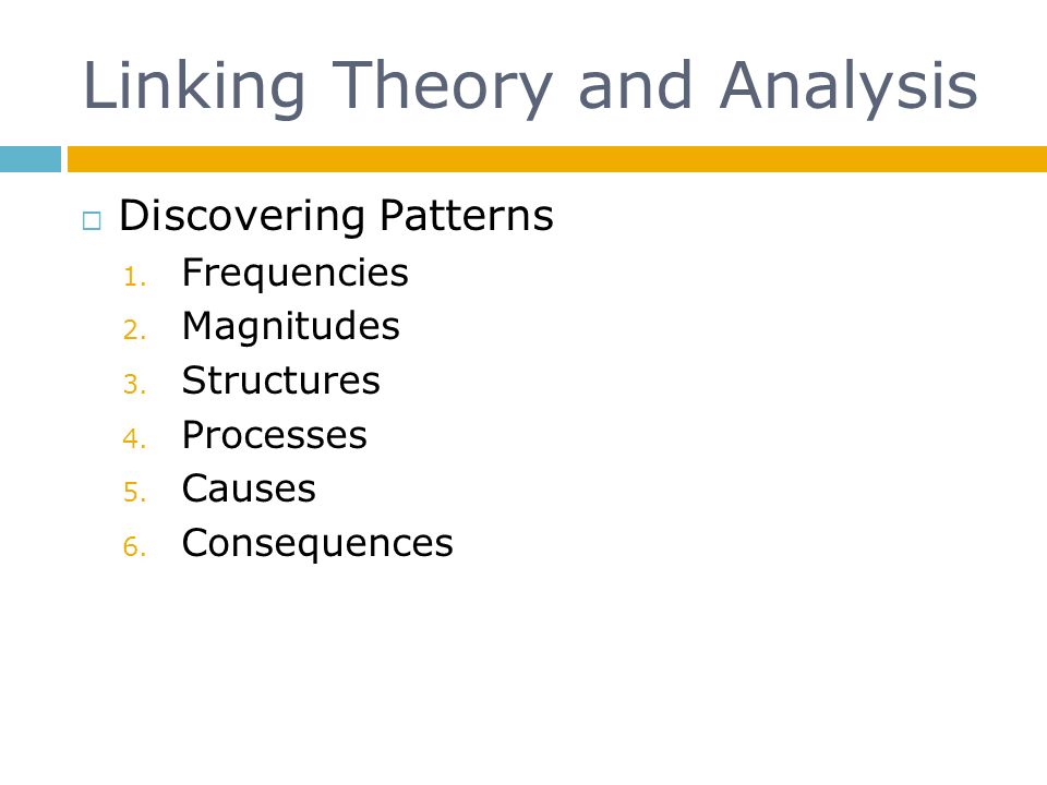 Linking Theory and Analysis