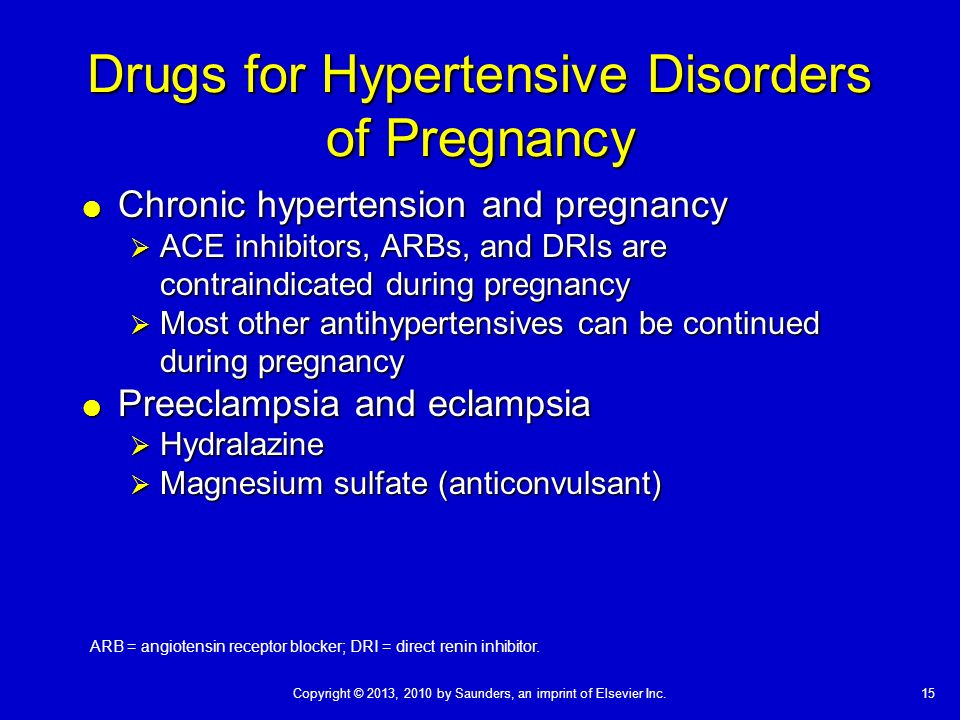 Drugs for Hypertensive Disorders of Pregnancy