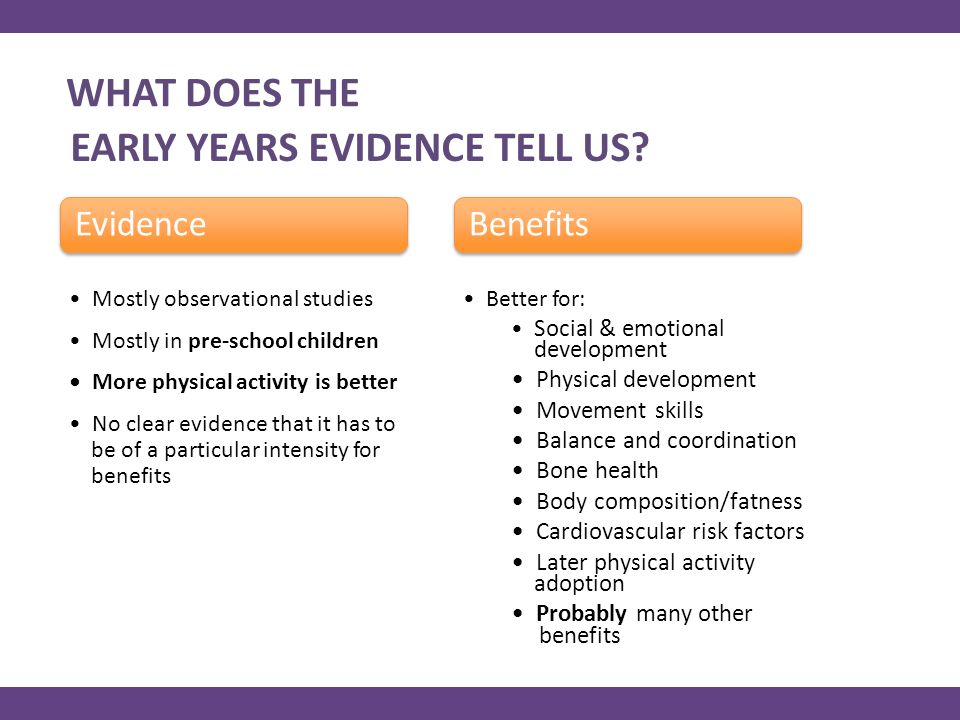 Early Years evidence tell us
