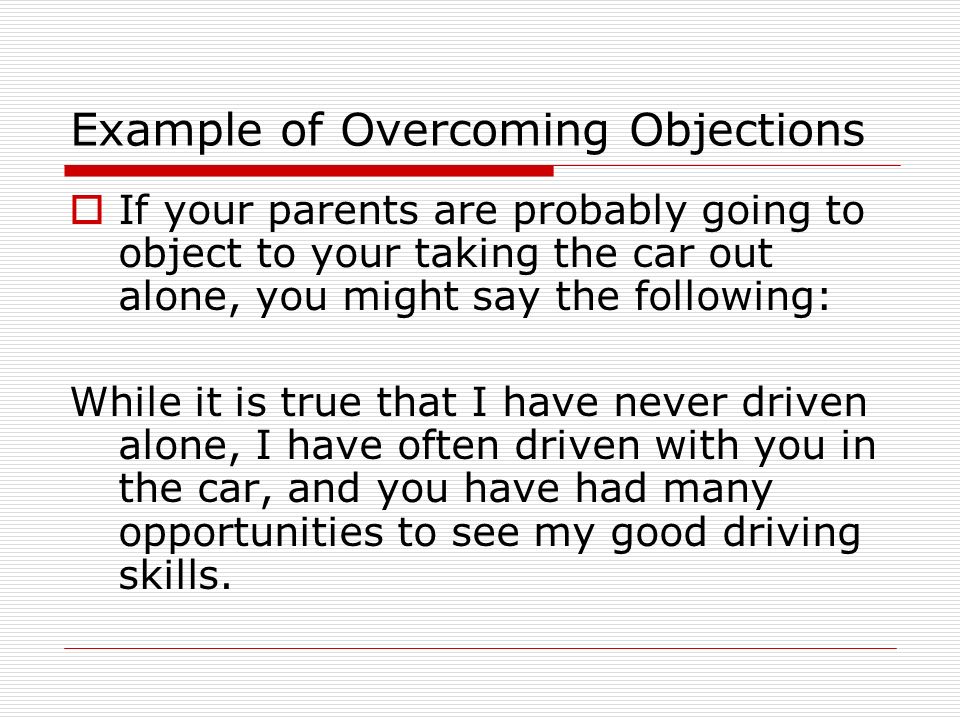 Example of Overcoming Objections