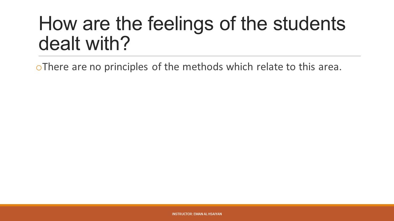 How are the feelings of the students dealt with